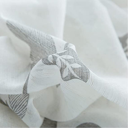 ستارة نصف شفافة زهور كتان