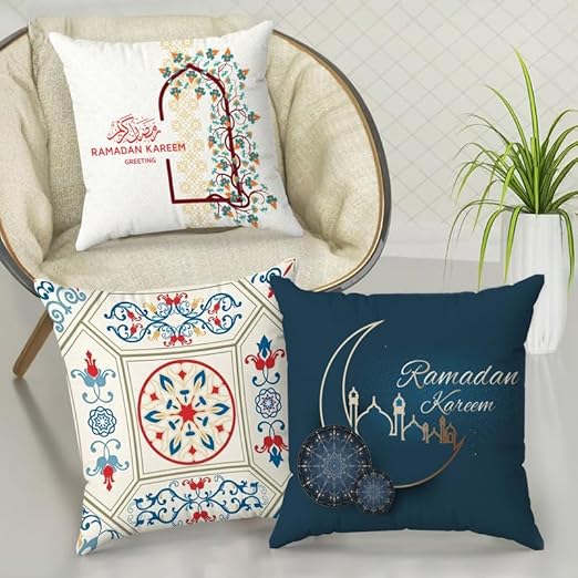 أغطية وسائد من INtex CURTAINS HOUSE - أغطية وسائد مخملية - مجموعة من 3 قطع - 40 × 40 سم - غطاء فقط 