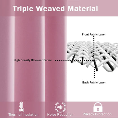 INtex CURTAINS HOUSE Blackout Curtains with Tiebacks - Thermal Insulated, Light Blocking and Noise Reducing Grommet Curtain Drapes for Bedroom and Living Room, Set of 2 Panels,