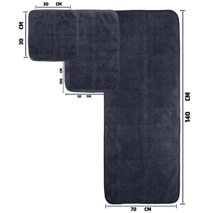 INtex HOME 4-Piece Towel Set, 100% Cotton ? Includes 1 Bath Towel 140 cm x 70 cm, 1 Hand Towel 100 cm x 50 cm, 2 Washcloths 30 cm x 30 cm, Quick Dry, Super Soft, Highly Absorbent, No Fade, Black