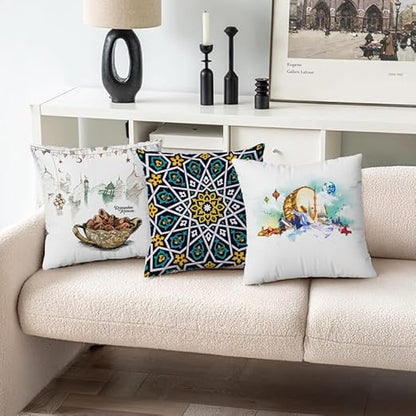 INtex CURTAINS HOUSE Throw Pillow Covers - Velvet Cushion Covers - Set of 3 -40 x 40 cm - Cover Only