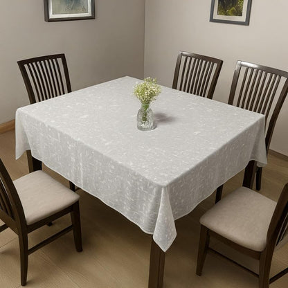 INTEX HOME Tablecloth Set, Semi-Transparent Linen Fabric, Square Design, Lightweight and Wrinkle-Resistant, 130Ã—130 CM Each, Set of 2, Off-White, Elegant Table Covers for Dining and Kitchen
