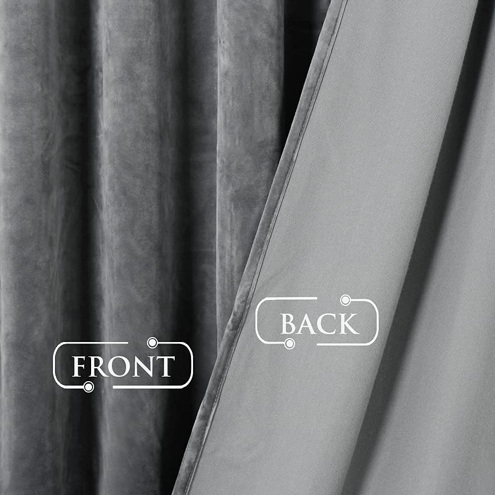 ستائر مخملية أنيقة من INtex CURTAINS HOUSE - ستائر معزولة حرارياً لغرفة المعيشة، حلقات فولاذية - ستائر مانعة للضوء - لوحان