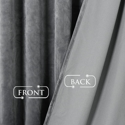ستائر مخملية أنيقة من INtex CURTAINS HOUSE - ستائر معزولة حرارياً لغرفة المعيشة، حلقات فولاذية - ستائر مانعة للضوء - لوحان