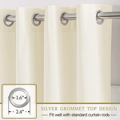 Elegant Velvet curtains - Soft Velour fabric - Steel Grommets - for living rooms - 1 piece-Off White