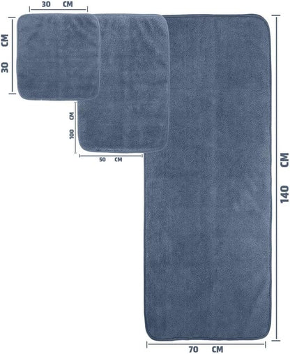INtex HOME 4-Piece Towel Set, 100% Cotton â€“ Includes 1 Bath Towel 140 cm x 70 cm, 1 Hand Towel 100 cm x 50 cm, 2 Washcloths 30 cm x 30 cm, Quick Dry, Super Soft, Highly Absorbent, No Fade, Grey
