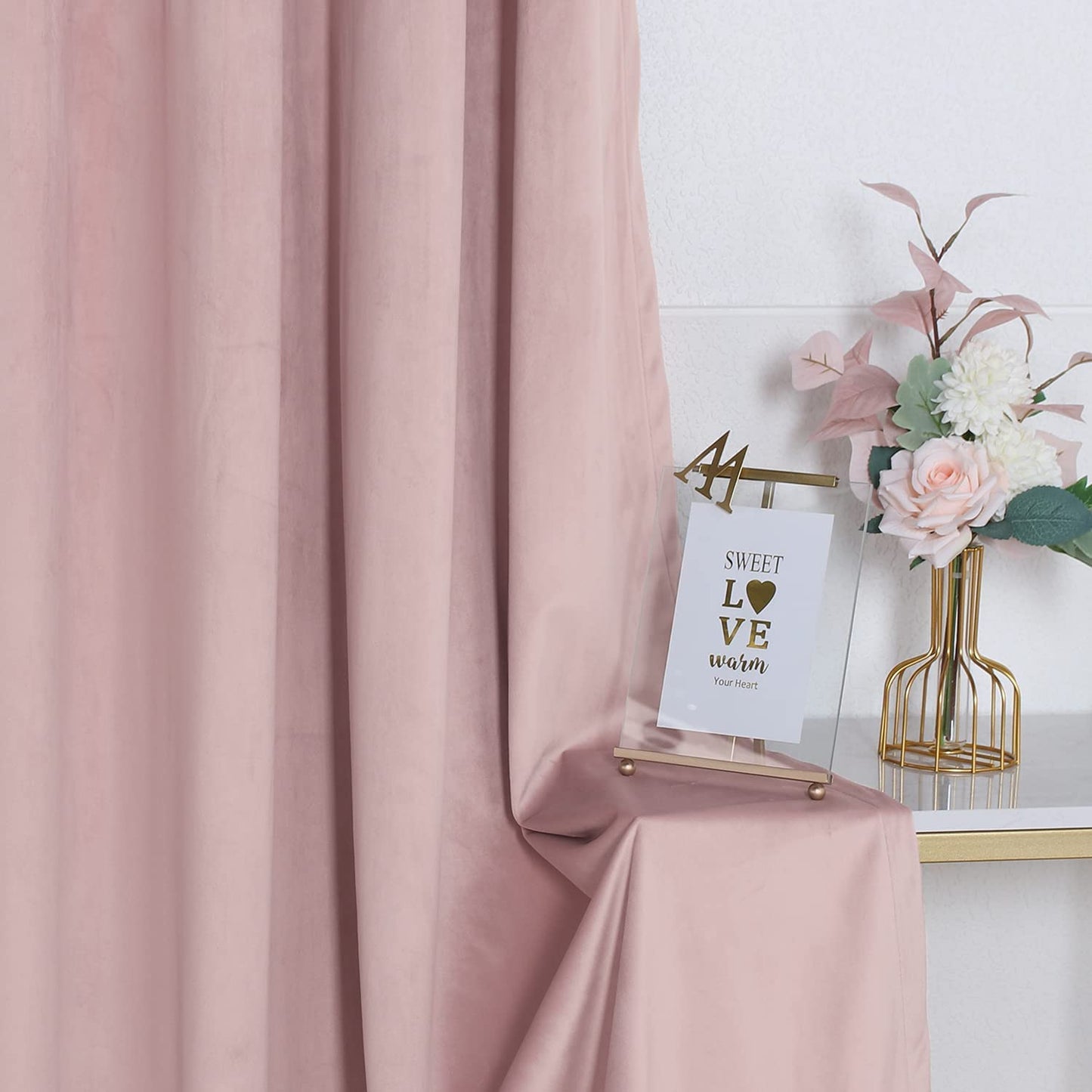 ستائر مخملية أنيقة من INtex CURTAINS HOUSE - ستائر معزولة حرارياً لغرفة المعيشة، حلقات فولاذية - ستائر مانعة للضوء - لوحان