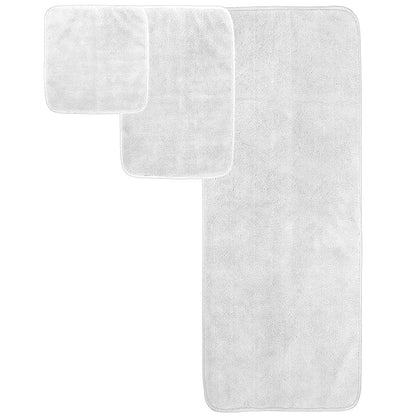 INtex HOME 4-Piece Towel Set, 100% Cotton ? Includes 1 Bath Towel 140 cm x 70 cm, 1 Hand Towel 100 cm x 50 cm, 2 Washcloths 30 cm x 30 cm, Quick Dry, Super Soft, Highly Absorbent, No Fade, White