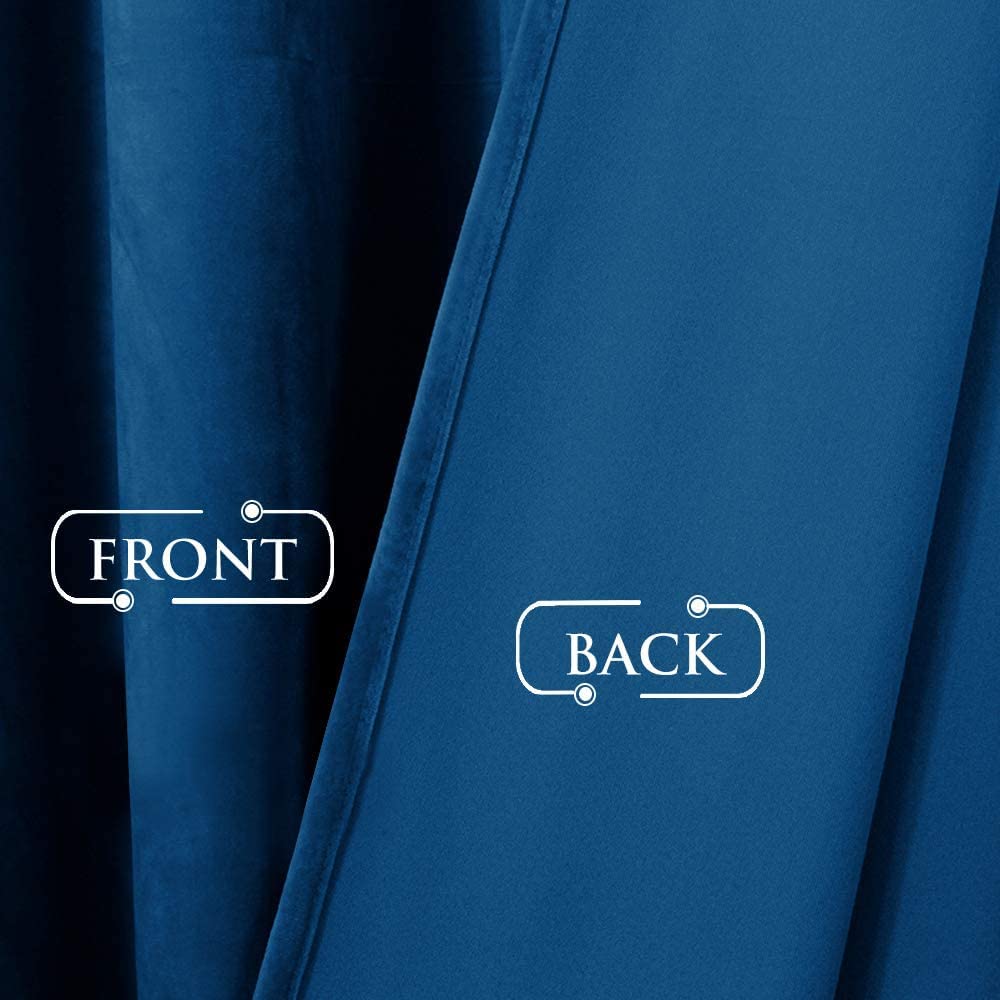 ستائر مخملية أنيقة من INtex CURTAINS HOUSE - ستائر معزولة حرارياً لغرفة المعيشة، حلقات فولاذية - ستائر مانعة للضوء - لوحان