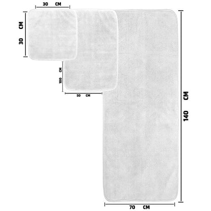 INtex HOME 4-Piece Towel Set, 100% Cotton ? Includes 1 Bath Towel 140 cm x 70 cm, 1 Hand Towel 100 cm x 50 cm, 2 Washcloths 30 cm x 30 cm, Quick Dry, Super Soft, Highly Absorbent, No Fade, White