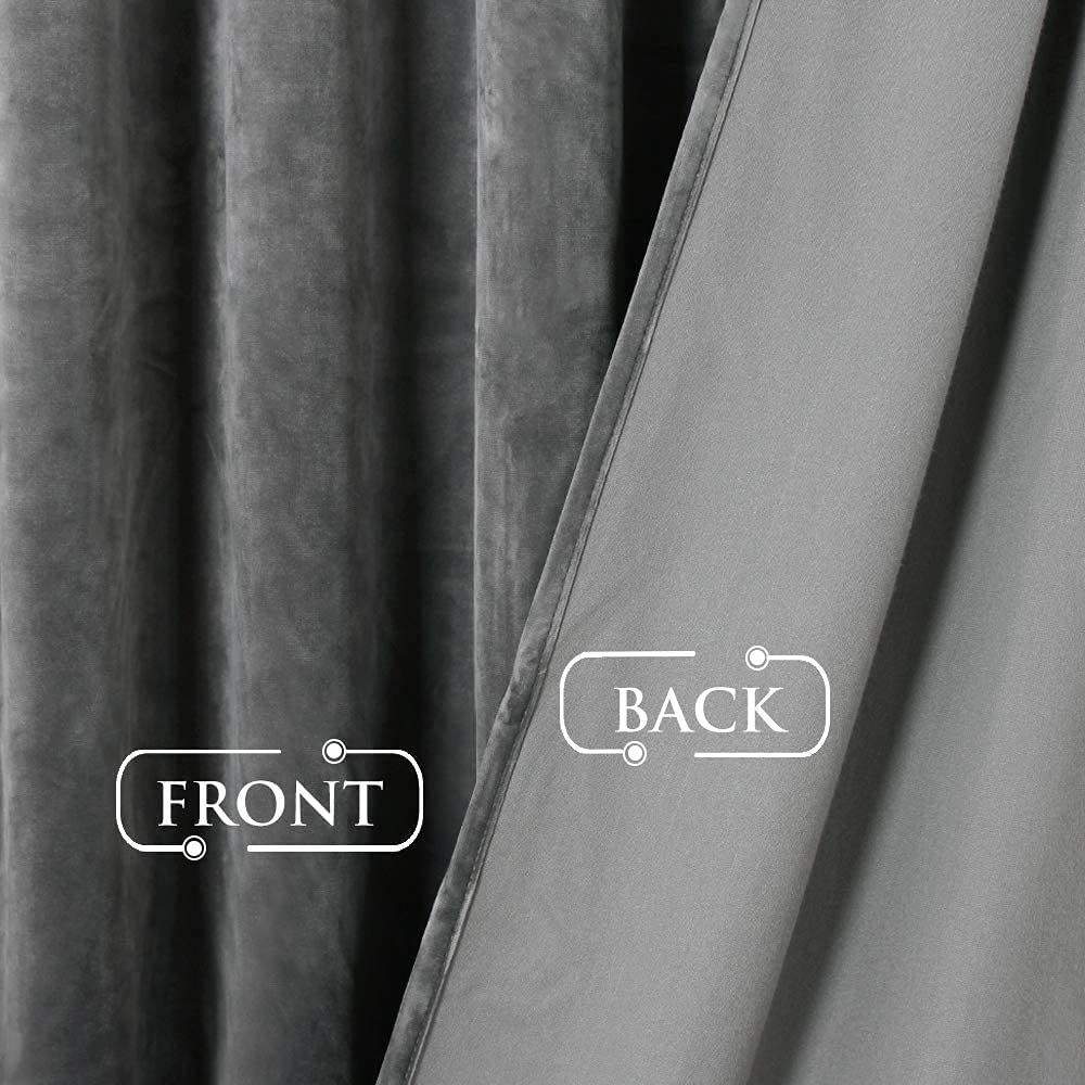 ستائر مخملية أنيقة من INtex CURTAINS HOUSE - ستائر معزولة حرارياً لغرفة المعيشة، حلقات فولاذية - ستائر مانعة للضوء - لوحان