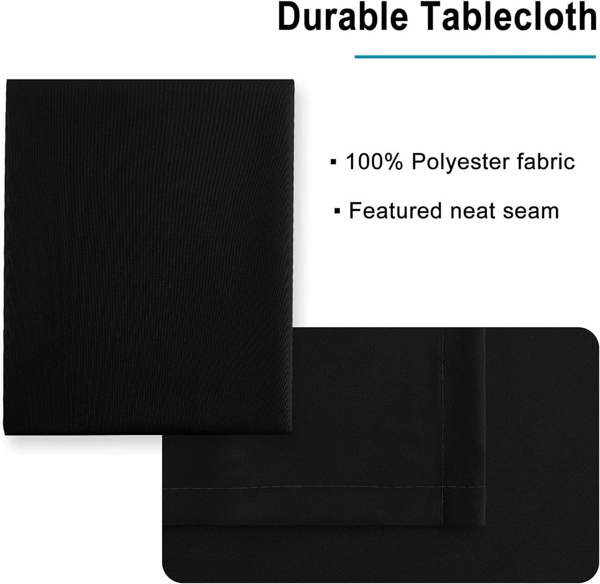 INtex HOME Waterproof Polyester Tablecloth, Washable, Black, 140 x 250 cm