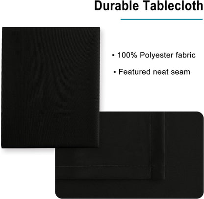 INtex HOME Waterproof Polyester Tablecloth, Washable, Black, 140 x 250 cm