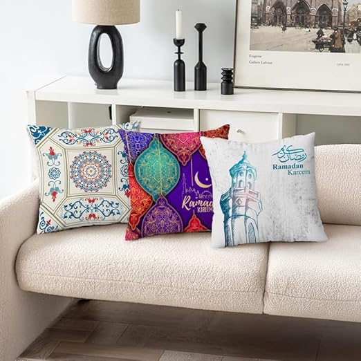 أغطية وسائد من INtex CURTAINS HOUSE - أغطية وسائد مخملية - مجموعة من 3 قطع - 40 × 40 سم - غطاء فقط 