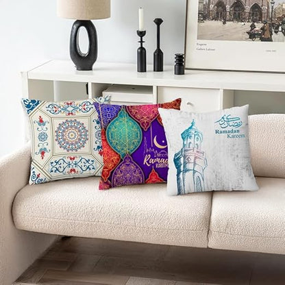 INtex CURTAINS HOUSE Throw Pillow Covers - Velvet Cushion Covers - Set of 3 -40 x 40 cm - Cover Only