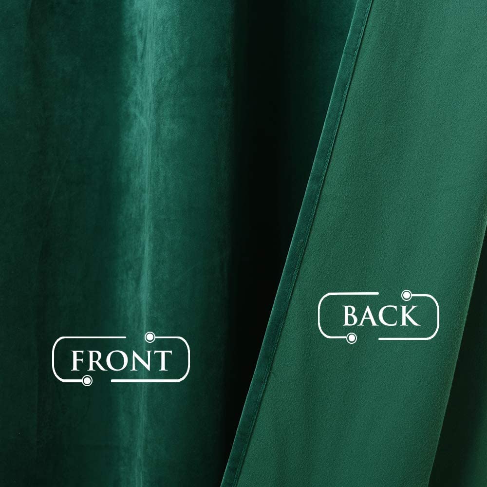 ستائر مخملية أنيقة من INtex CURTAINS HOUSE - ستائر معزولة حرارياً لغرفة المعيشة، حلقات فولاذية - ستائر مانعة للضوء - لوحان