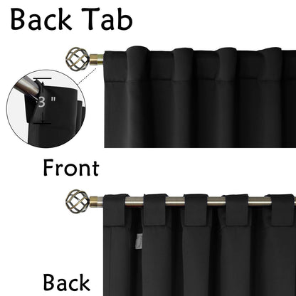 ستائر إنتكس كيرتينز هاوس الأنيقة المعتمة - تصميم صنبور خلفي - قماش عازل للحرارة - لظلام الغرفة - قطعة واحدة