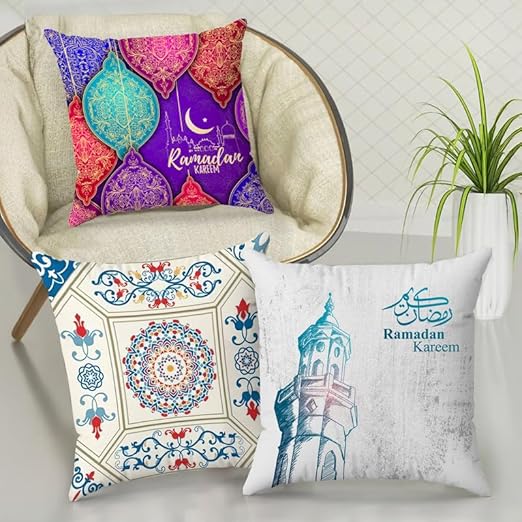 أغطية وسائد من INtex CURTAINS HOUSE - أغطية وسائد مخملية - مجموعة من 3 قطع - 40 × 40 سم - غطاء فقط 