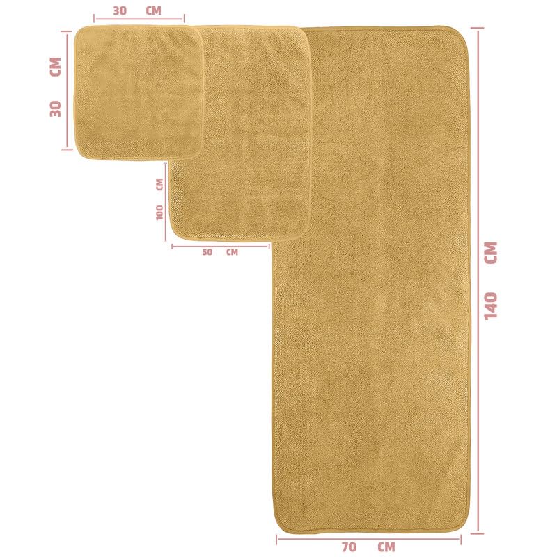 INtex HOME 4-Piece Towel Set, 100% Cotton ? Includes 1 Bath Towel 140 cm x 70 cm, 1 Hand Towel 100 cm x 50 cm, 2 Washcloths 30 cm x 30 cm, Quick Dry, Super Soft, Highly Absorbent, No Fade