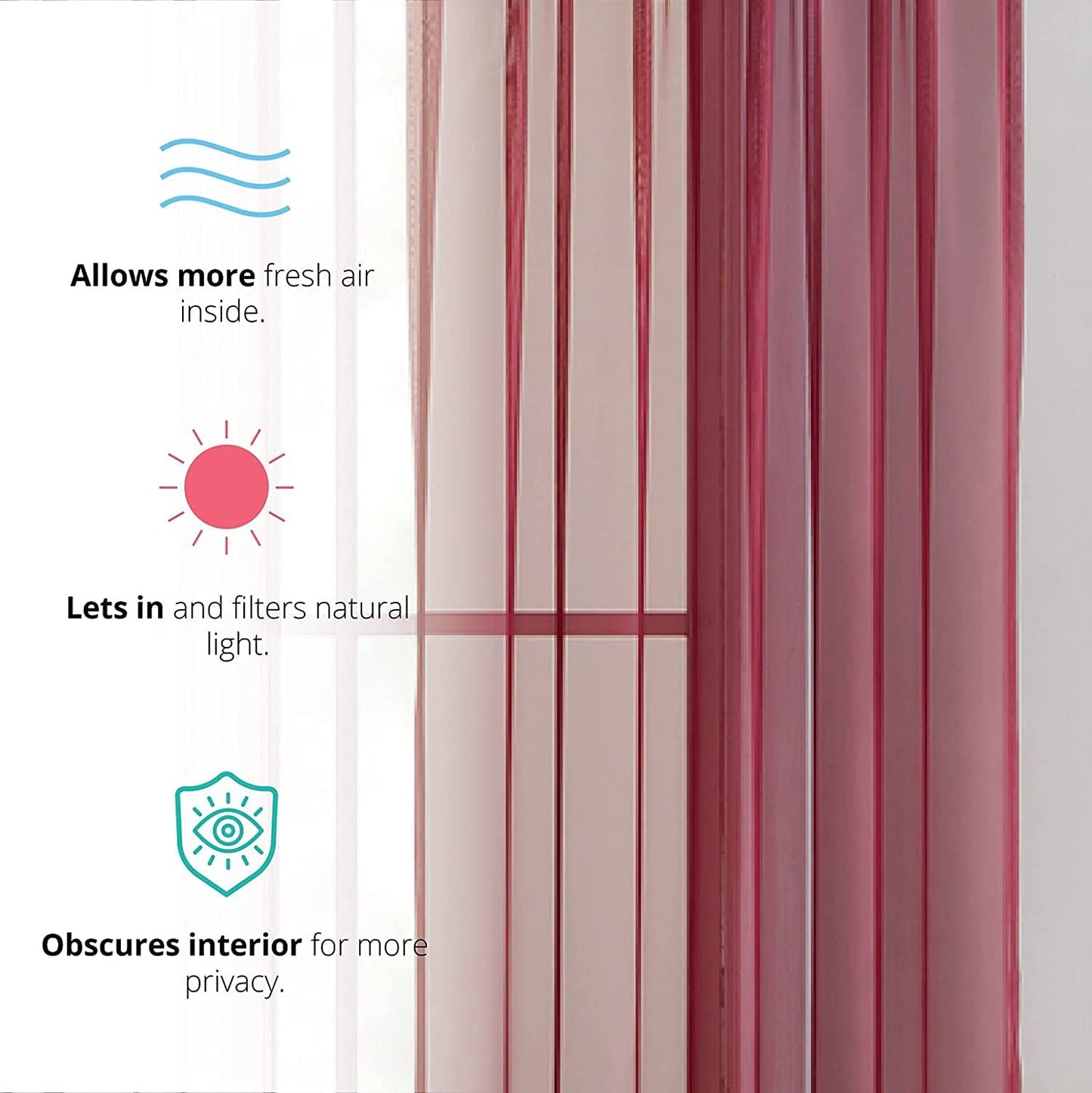 INtex CURTAINS HOUSE Elegant Voile Chiffon Curtains - Rod Pocket Design - Luxury Soft Fabric 1 Panel