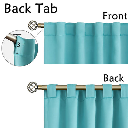 ستائر إنتكس كيرتينز هاوس الأنيقة المعتمة - تصميم صنبور خلفي - قماش عازل للحرارة - لظلام الغرفة - قطعة واحدة