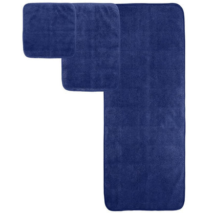 INtex HOME 4-Piece Towel Set, 100% Cotton ? Includes 1 Bath Towel 140 cm x 70 cm, 1 Hand Towel 100 cm x 50 cm, 2 Washcloths 30 cm x 30 cm, Quick Dry, Super Soft, Highly Absorbent, No Fade, Navy Blue
