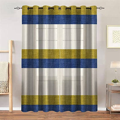 Linen stripped sheer curtain - Steel grommets