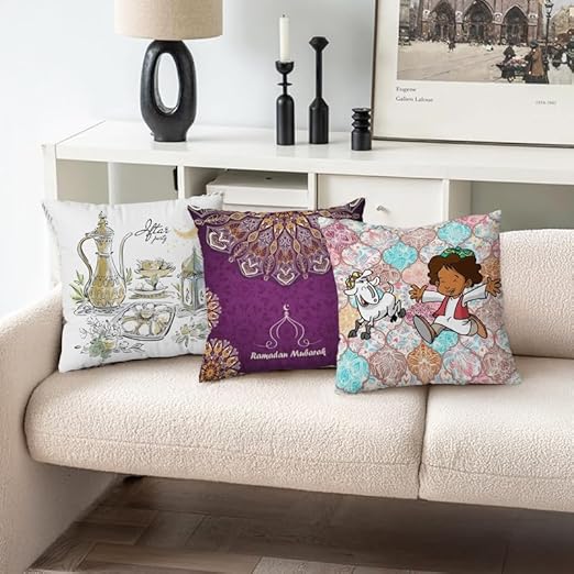 أغطية وسائد من INtex CURTAINS HOUSE - أغطية وسائد مخملية - مجموعة من 3 قطع - 40 × 40 سم - غطاء فقط 