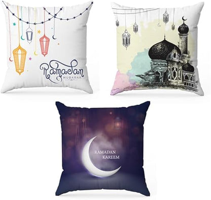 INtex CURTAINS HOUSE Throw Pillow Covers - Velvet Cushion Covers - Set of 3 -40 x 40 cm - Cover Only