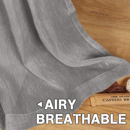 INtex CURTAINS HOUSE Elegant Natural Linen Curtain Panel Steel Grommets 1 Piece