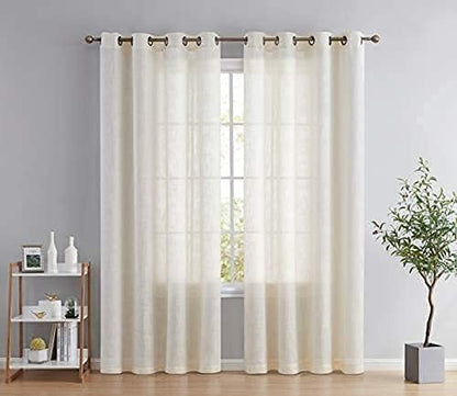 INtex CURTAINS HOUSE Elegant Natural Linen Curtain Panel Steel Grommets 1 Piece