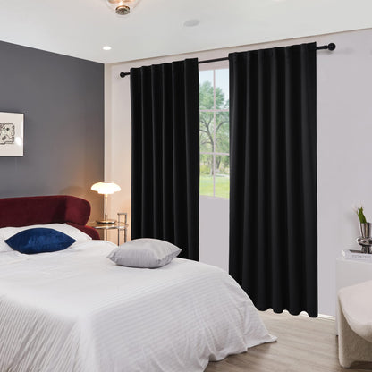 ستائر إنتكس كيرتينز هاوس الأنيقة المعتمة - تصميم صنبور خلفي - قماش عازل للحرارة - لظلام الغرفة - قطعة واحدة
