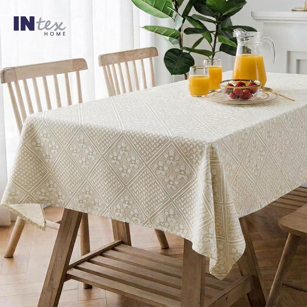INTEX HOME Amina Table Runner – Premium Linen Blend – Light Beige – 45x190 cm – Heavy Duty, Stain Resistant, Machine Washable – Dining & Decor