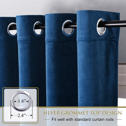 ستائر مخملية أنيقة من INtex CURTAINS HOUSE - ستائر معزولة حرارياً لغرفة المعيشة، حلقات فولاذية - ستائر مانعة للضوء - لوحان