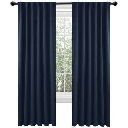 ستائر إنتكس كيرتينز هاوس الأنيقة المعتمة - تصميم صنبور خلفي - قماش عازل للحرارة - لظلام الغرفة - قطعة واحدة