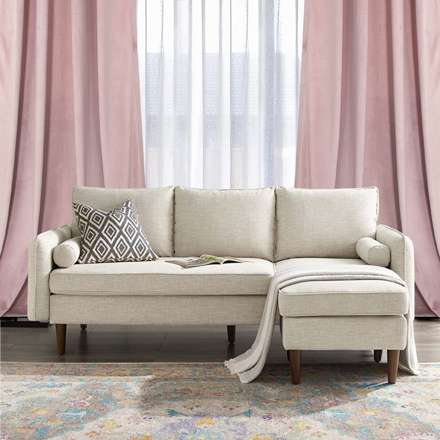 ستائر مخملية أنيقة من INtex CURTAINS HOUSE - ستائر معزولة حرارياً لغرفة المعيشة، حلقات فولاذية - ستائر مانعة للضوء - لوحان