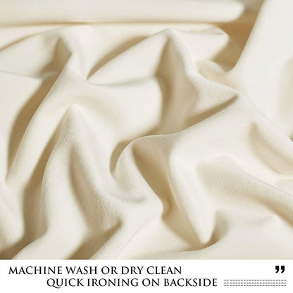 Elegant Velvet curtains - Soft Velour fabric - Steel Grommets - for living rooms - 1 piece-Off White