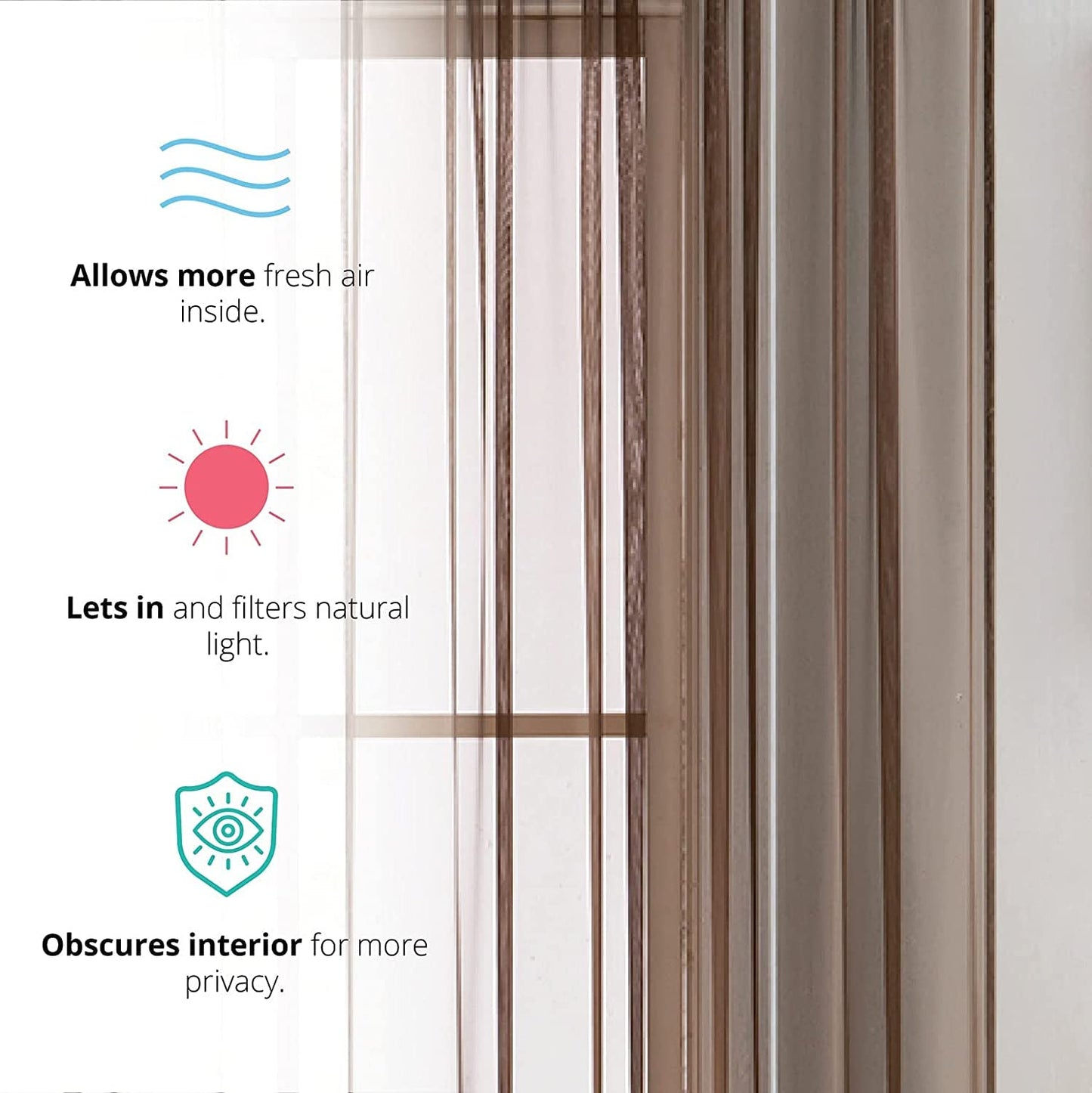 INtex CURTAINS HOUSE Elegant Voile Chiffon Curtains - Rod Pocket Design - Luxury Soft Fabric 1 Panel