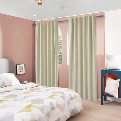 ستائر إنتكس كيرتينز هاوس الأنيقة المعتمة - تصميم صنبور خلفي - قماش عازل للحرارة - لظلام الغرفة - قطعة واحدة