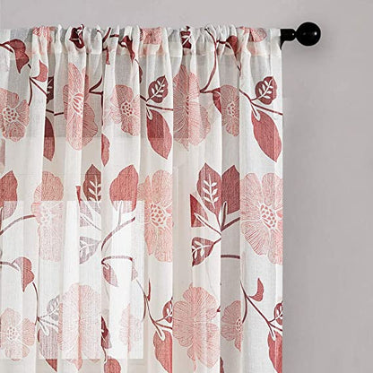 ستارة نصف شفافة زهور كتان