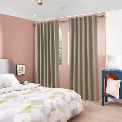 ستائر إنتكس كيرتينز هاوس الأنيقة المعتمة - تصميم صنبور خلفي - قماش عازل للحرارة - لظلام الغرفة - قطعة واحدة
