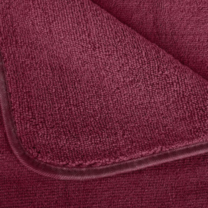 INtex HOME 4-Piece Towel Set, 100% Cotton ? Includes 1 Bath Towel 140 cm x 70 cm, 1 Hand Towel 100 cm x 50 cm, 2 Washcloths 30 cm x 30 cm, Quick Dry, Super Soft, Highly Absorbent, No Fade, Burgendy