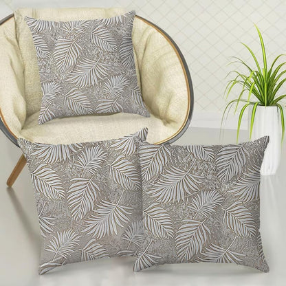 INTEX Home Analia Floral Cushion Covers, Linen Velvet, Wrinkle-Resistant, Ultra-Soft, 40 × 40 cm, Set of 3