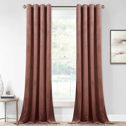 ستائر مخملية أنيقة من INtex CURTAINS HOUSE - ستائر معزولة حرارياً لغرفة المعيشة، حلقات فولاذية - ستائر مانعة للضوء - لوحان