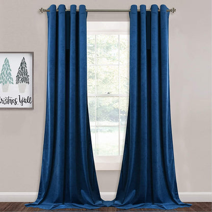 ستائر مخملية أنيقة من INtex CURTAINS HOUSE - ستائر معزولة حرارياً لغرفة المعيشة، حلقات فولاذية - ستائر مانعة للضوء - لوحان