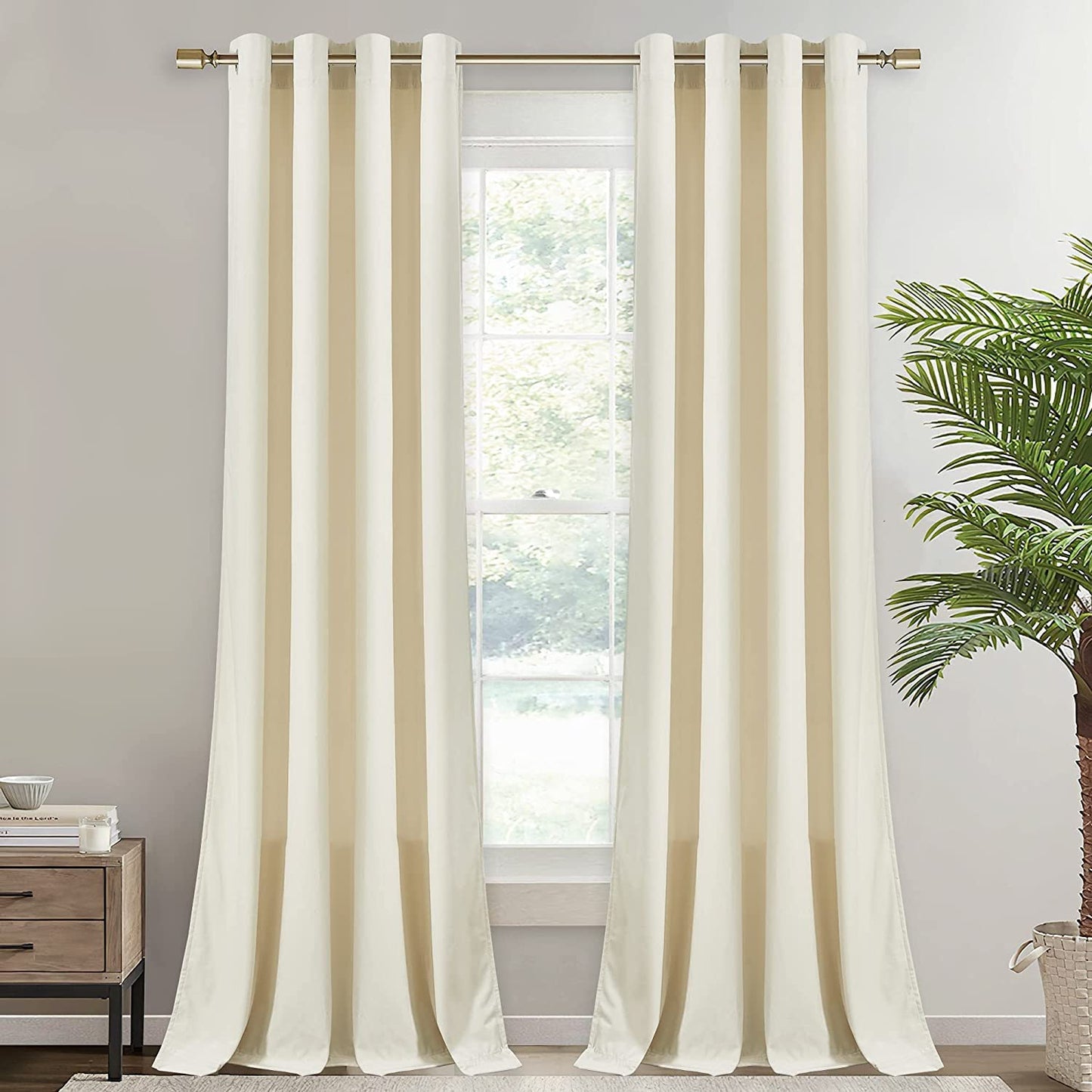 ستائر مخملية أنيقة من INtex CURTAINS HOUSE - ستائر معزولة حرارياً لغرفة المعيشة، حلقات فولاذية - ستائر مانعة للضوء - لوحان
