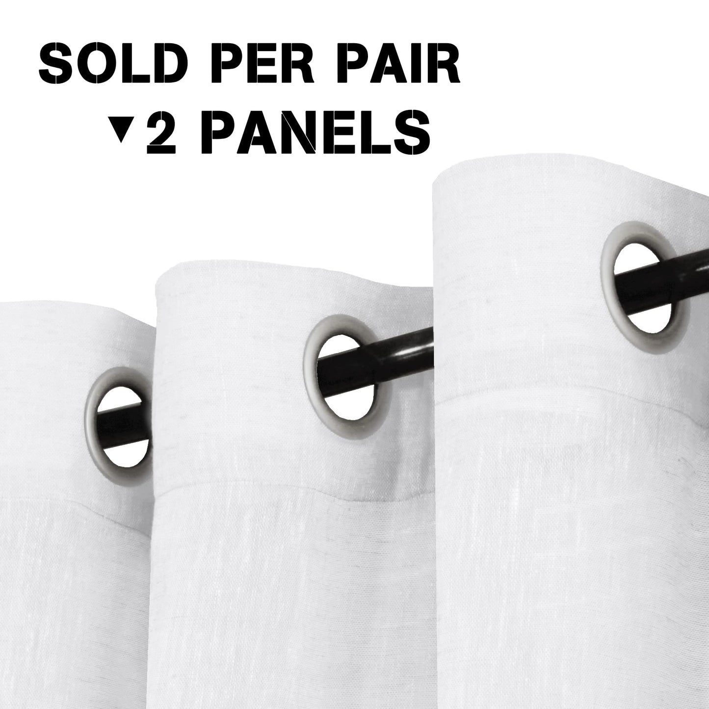 INtex Curtains Semi-Transparent Natural Linen Curtains with Elegant Sheer Fabric and Steel Grommets - 1 Piece