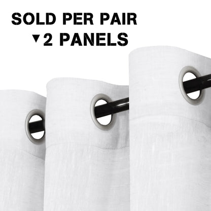 INtex Curtains Semi-Transparent Natural Linen Curtains with Elegant Sheer Fabric and Steel Grommets - 1 Piece