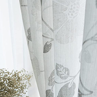 ستارة نصف شفافة زهور كتان