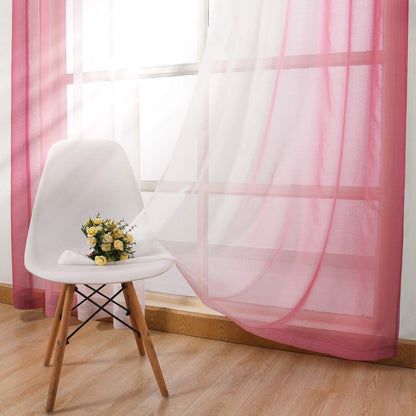 INtex CURTAINS HOUSE Modern Design Voile chiffon Curtains - Gradient colours- steel Grommets - 2 pieces - for living rooms and bedrooms